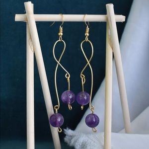 Handcrafted amethyst earring